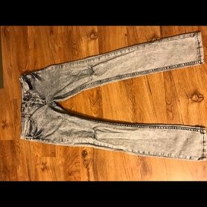 Light blue/gray Acid Washed Distressed Jeans